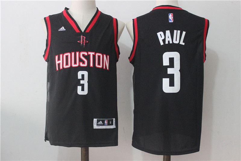 Men Houston Rockets 3 Paul Black NBA Jerseys